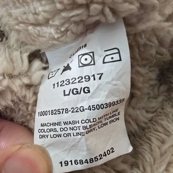 Wrangler Jacket Men's Large Tan Sherpa Lined Collared Long Sleeve Button Pockets - Picture 5 of 14